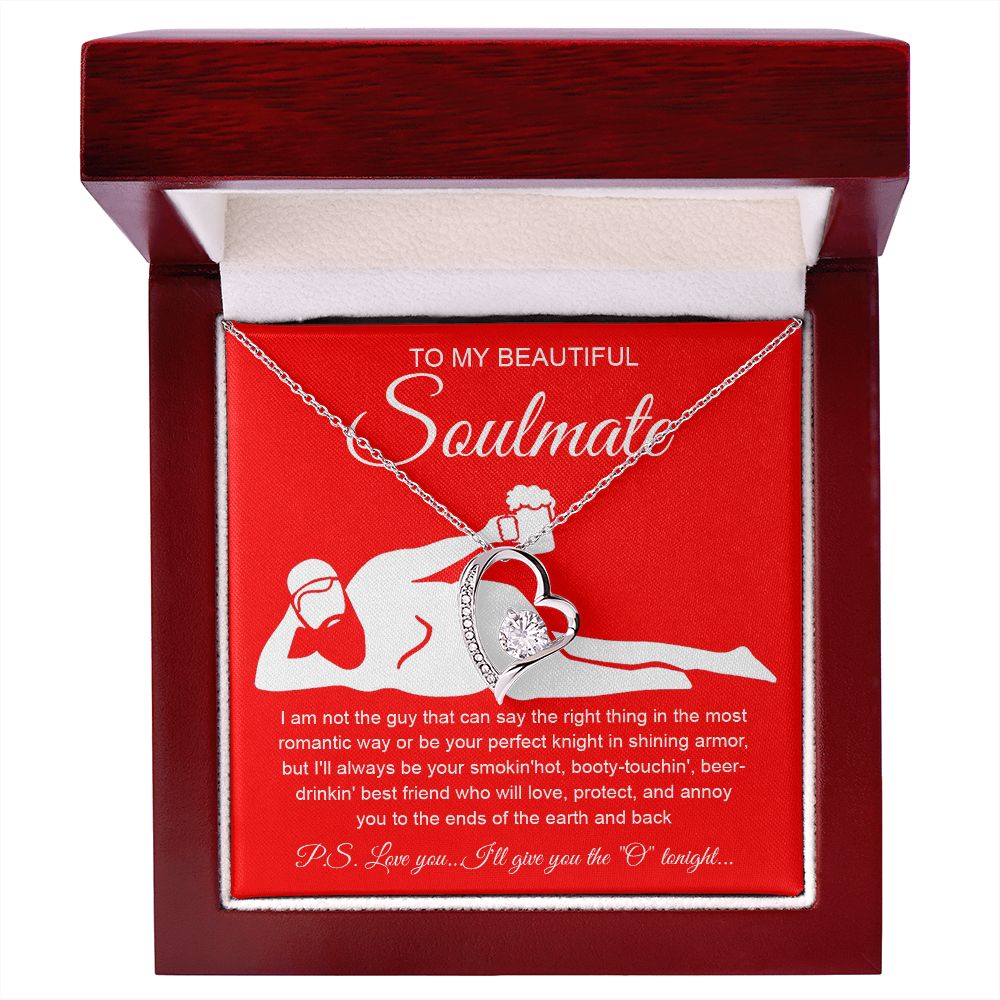 To My Beautiful Soulmate Necklace For Women, Funny Gifts For Girlfriend,Valentine Presents For Girlfriend, Best Birthday Meaningful Gift Ideas For Wife, Women Romantic Jewelry For Her Anniversary Message Card and Gift Box Styles Forever Love