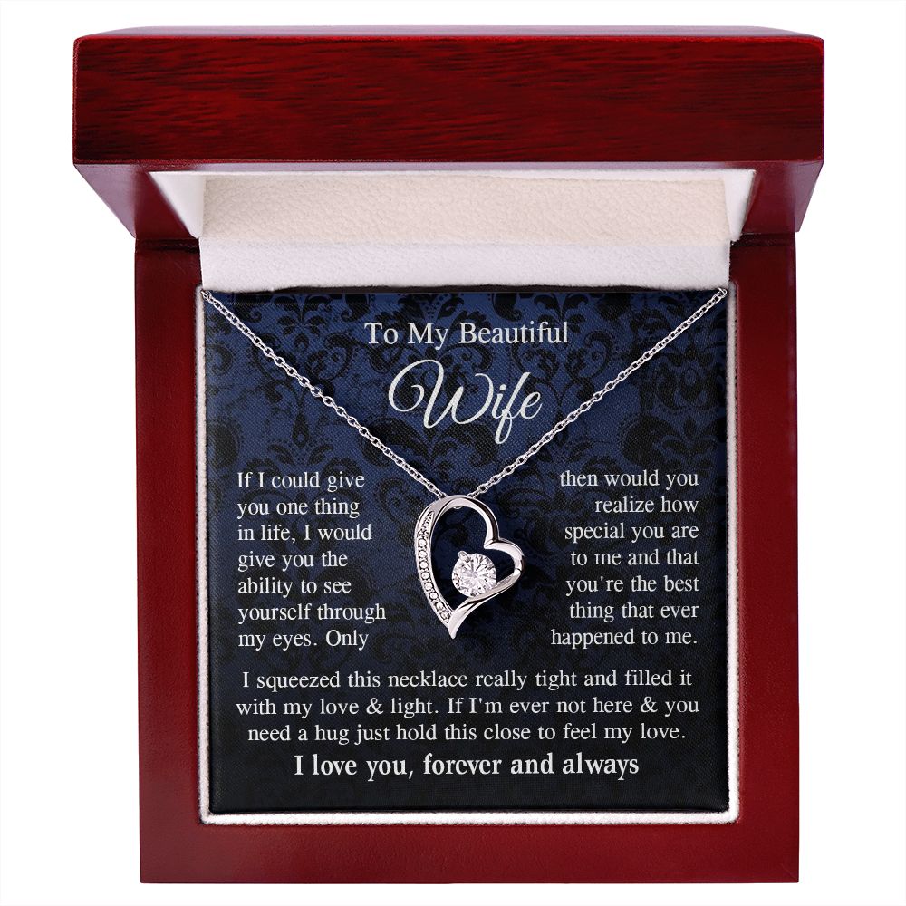 Wife Necklace Gift for Her, Soulmate Jewelry, Necklace for Future Wife, Valentine Anniversary Jewelry for Wife Necklace Gifts from Husband - Soulmate Gift Necklace with Message Card and Gift Box Forever Love