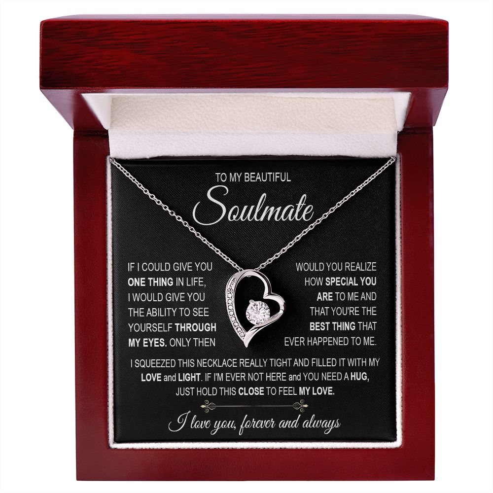 To My Soulmate Necklace for Women, Necklaces For Wife from Husband, Soulmate Necklace to My Future Wife Necklace, Necklace For Girlfriend with Message Card and Necklace Gift Box Gift Box Styles on Birthday, Christmas, Wedding, Anniversary Forever Love