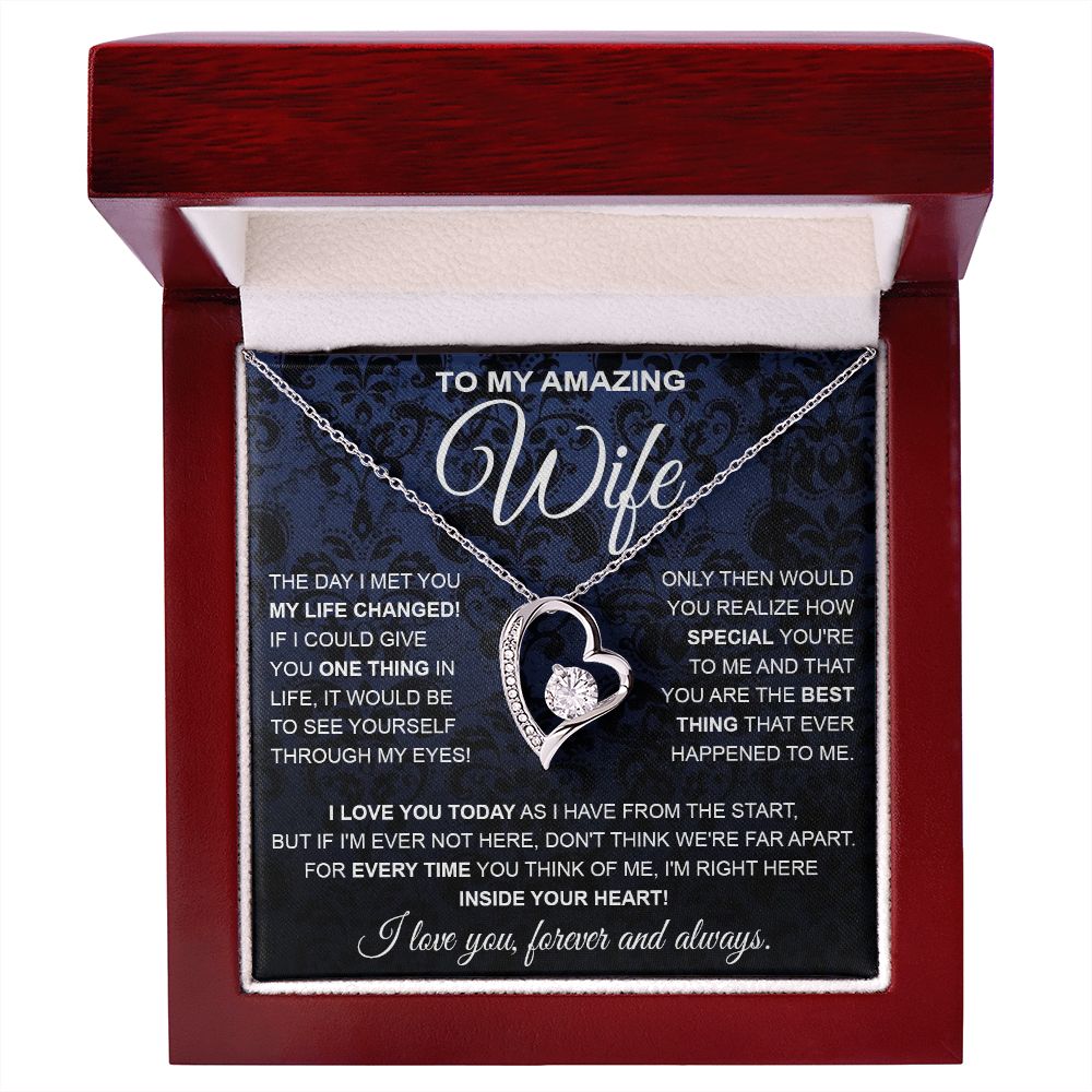 to My Wife Necklace, Soulmate Jewelry for Women, Wife Gifts from Husband, Anniversary Necklace for Wife Soulmate Gifts Future Wife Necklace Message Card and Gift Box Styles on Birthday, Wedding, Anniversary, Valentine Forever Love