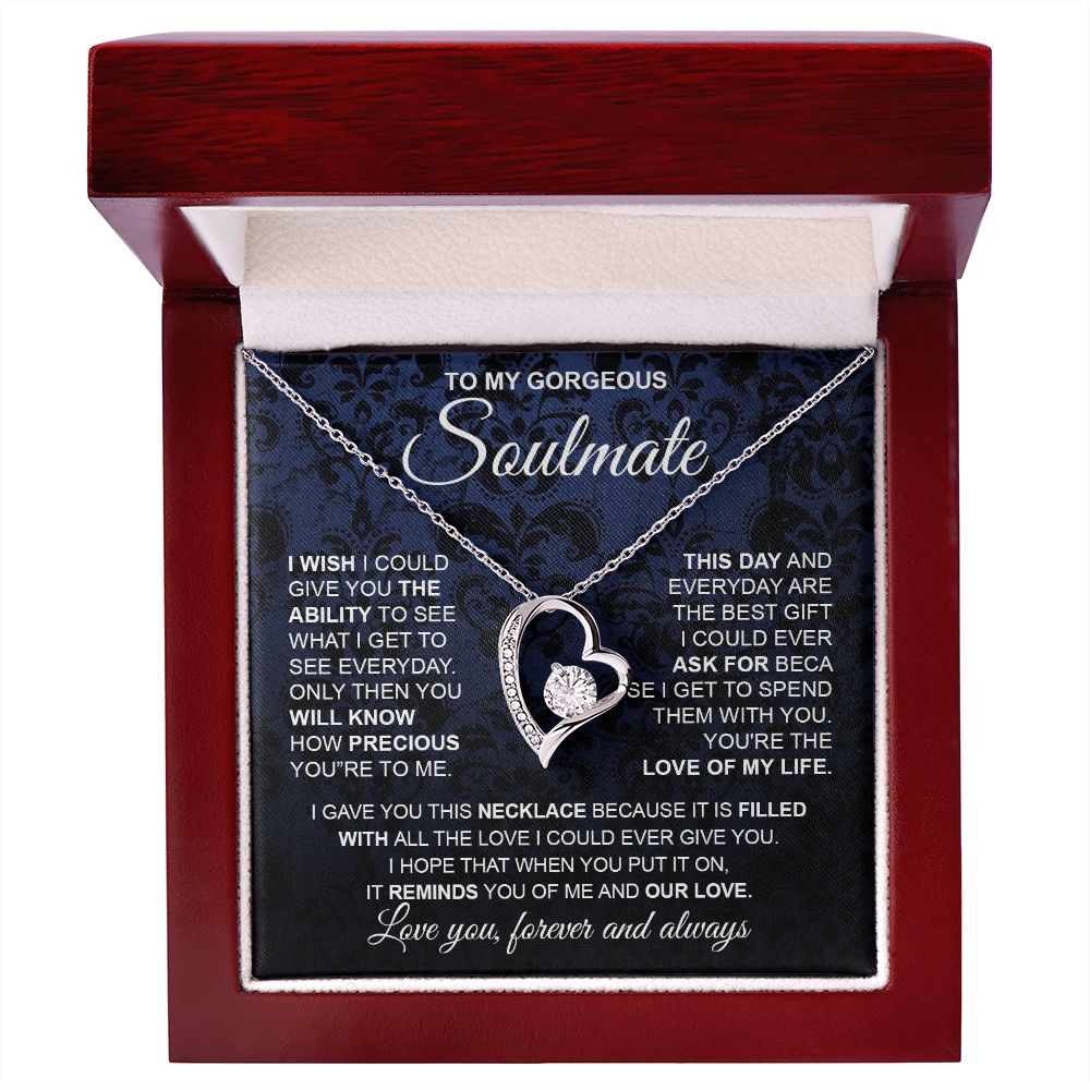 to My Soulmate Necklace from Husband, Necklaces for Wife from Husband, to My Soulmate Necklace for Women, Soulmate Jewelry for Wife Wedding Jewelry Gifts for Wife Birthday Gifts from Husband Forever Love