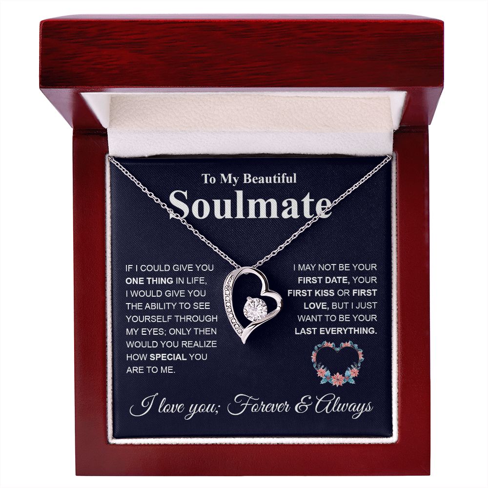 My Beautiful Soulmate Necklace My Last Everything, Promise Necklace For Her, Fiance Gifts For Her, Valentine Gifts For Future Wife With Message Card Box LED, Soulmate Necklace For Women, To My Wife Necklace copy Forever Love