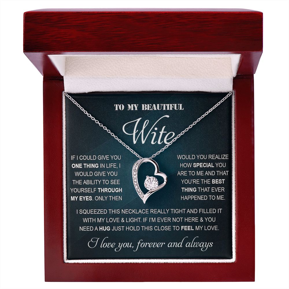 Personalized Valentine Gift For Wife, To My Wife Necklace For Women, Soulmate Necklace, To My Wife Necklace From Husband, Necklace Custom Name Message Card and Gift Box Styles on Birthday, Christmas, Wedding, Anniversary Forever Love