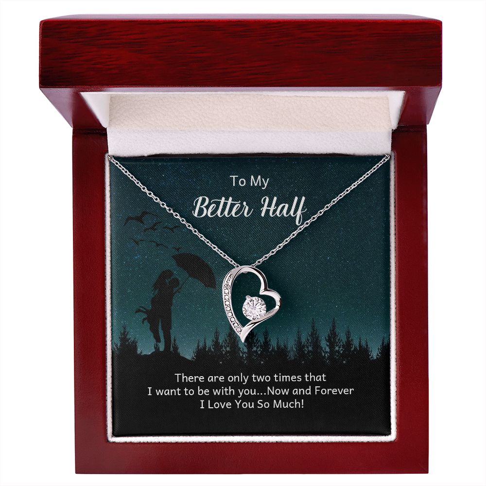 Couples Gifts Necklace To My Better Half Necklace Gifts For My Wife, I Love You, Happy Anniversary My Love, Love Knot Meaningful Necklace Message Card and Gift Box Styles on Birthday, Christmas, Anniversary Forever Love