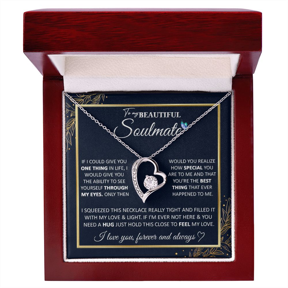 Couples Gifts, To My Dear Wife Necklace Gifts From Husband, Wedding For Wife From Husband, Wife Birthday From Husband, To My Beautiful Wife, Necklace Custom Name Message Card and Gift Box Styles on Birthday, Christmas, Wedding, Anniversary Forever Love