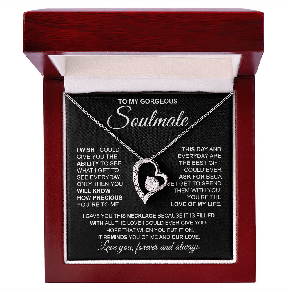 to My Soulmate Necklace from Husband, Necklaces for Wife from Husband, to My Soulmate Necklace for Women, Soulmate Jewelry for Wife Valentine Jewelry Gifts for Wife Birthday Gifts from Husband Forever Love