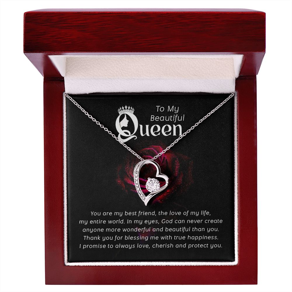 Couples Gifts, Beautiful Queen Necklace Gifts From Husband, Wedding Anniversary Jewelry For Wife From Husband, Wife Birthday From Husband, To My Soulmate Message Card and Gift Box styles On Birthday, Christmas, Anniversary  Forever Love