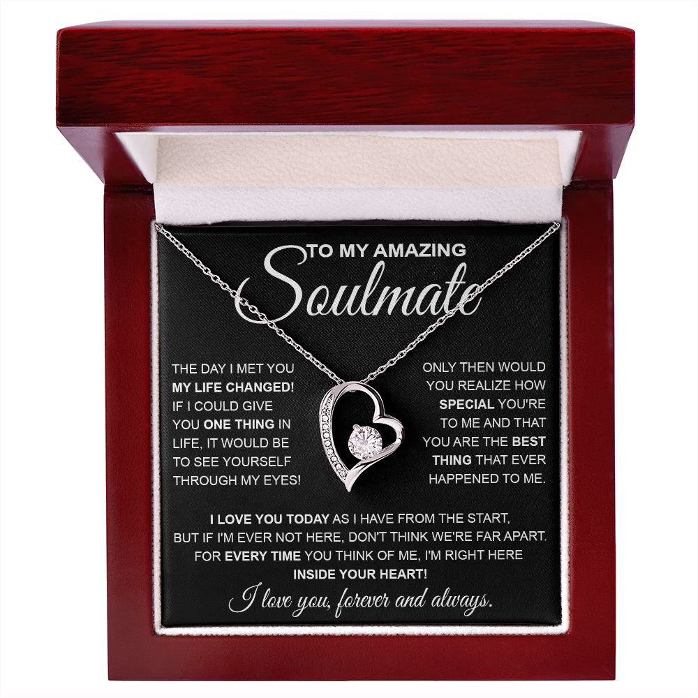 to My Soulmate Necklace, Soulmate Jewelry for Women, Wife Gifts from Husband , Necklace for Wife Soulmate Gifts Future Wife Necklace Message Card and Gift Box Styles on Birthday, Wedding, Anniversary, Valentine Forever Love
