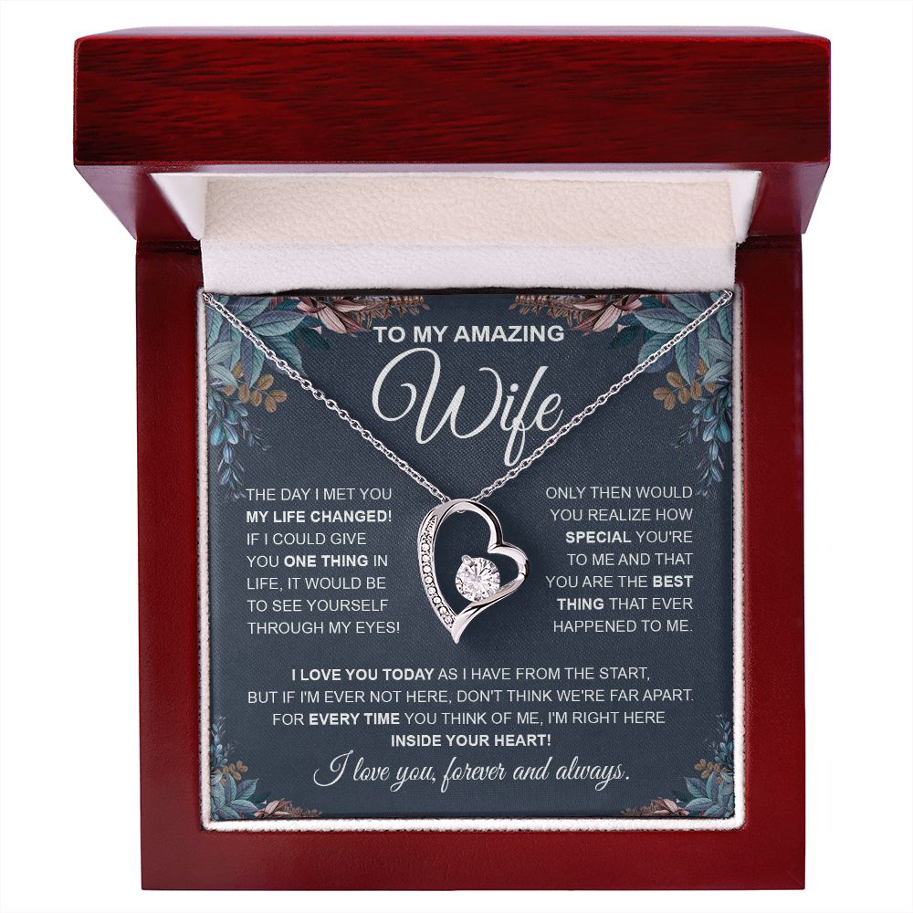 to My Wife Necklace, Soulmate Jewelry for Women, Wife Gifts from Husband, Wedding Necklace for Wife Soulmate Gifts Future Wife Necklace Message Card and Gift Box Styles on Birthday, Wedding, Anniversary, Valentine Forever Love