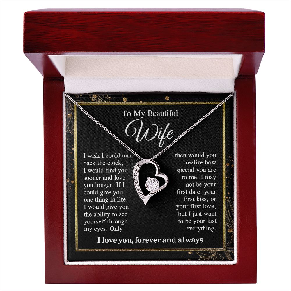 To My Beautiful Soulmate Necklace Gift For Her, Wife Gifts From Husband, Anniversary Gifts For Wife From Husband To My Wife Necklace Message Card and Necklace Gift Box Gift Box Styles on Birthday, Wedding, Anniversary, Valentine Forever Love