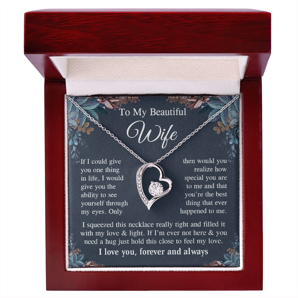 Wife Necklace Gift for Her, Soulmate Jewelry, Necklace for Future Wife, Anniversary Valentine Jewelry for Wife Necklace Gifts from Husband - Soulmate Gift Necklace with Message Card and Gift Box Forever Love