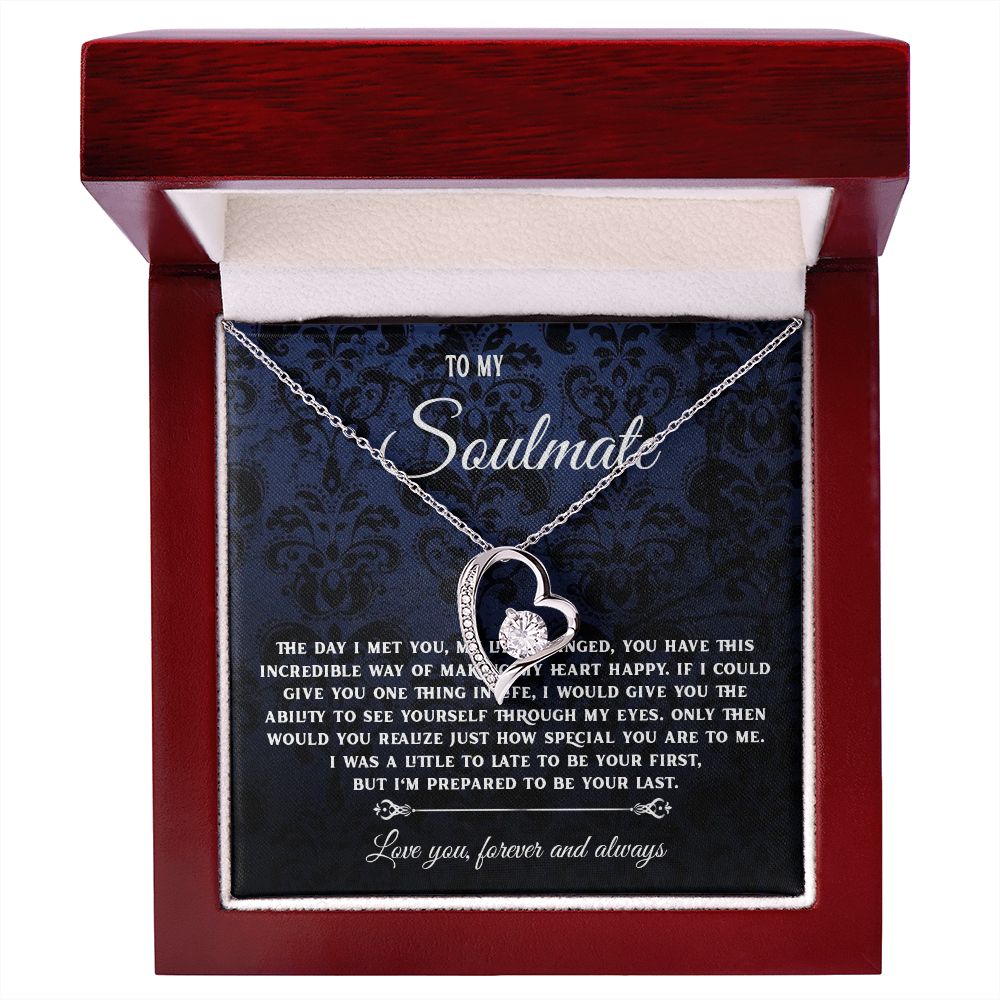 To My Soulmate Necklace Gift, Necklaces For Wife from Husband, Soulmate Necklace to My Beautiful Wife, Necklace For Soulmate with Message Card and Necklace Gift Box Gift Box Styles on Birthday, Christmas, Wedding, Anniversary, Valentine Forever Love
