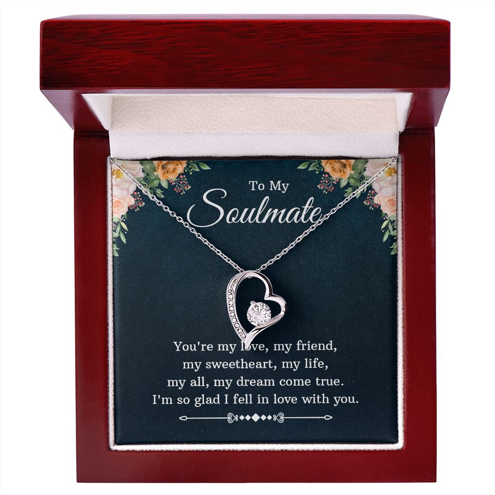 To My Beautiful Soulmate Necklace for her Jewelry For Her Couples Gifts Necklaces For Soul Mate Christmas Jewelry Romantic, Love Knot Meaningful Necklace Message Card and Gift Box Styles on Birthday, Christmas, Anniversary  Forever Love