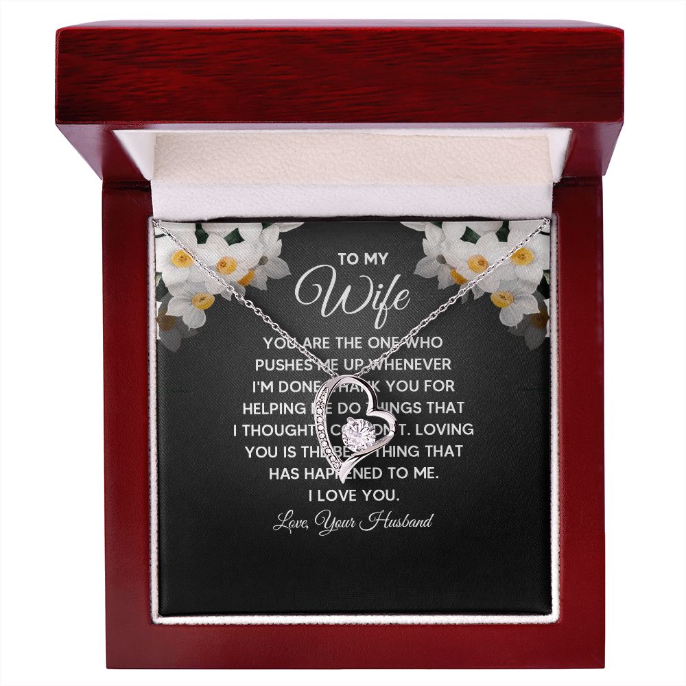 Wife Necklace Gifts From Husband, Wedding Anniversary Jewelry For Wife From Husband, Wife Birthday From Husband  Message Card and Gift Box styles On Birthday, Christmas, Anniversary Forever Love