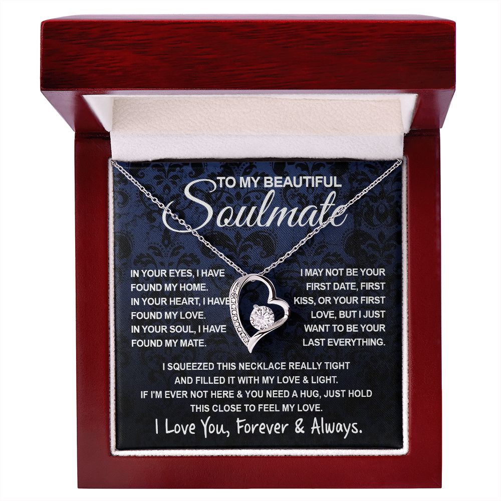 To My Beautiful Soulmate Necklace, Soulmate Jewelry For Women, Wife Necklace From Husband, Wife Anniversary Gifts Necklace For Wife, Soulmate Gifts For Her, To My Future Wife Necklace Soulmate Forever Love