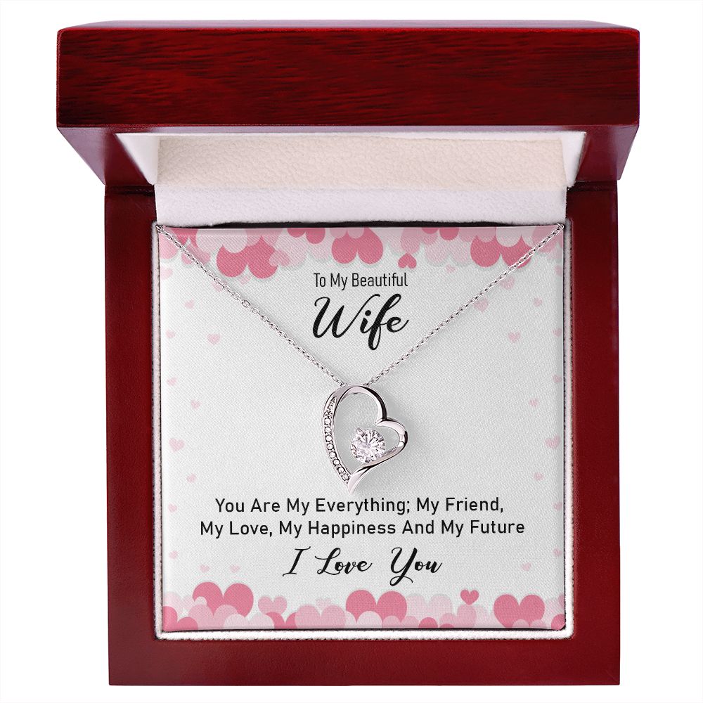 Couples Gifts Necklace To My Beautiful Wife Necklace Gifts For My Wife, I Love You, Love Knot Meaningful Necklace Message Card and Gift Box Styles on Birthday, Christmas, Anniversary Forever Love