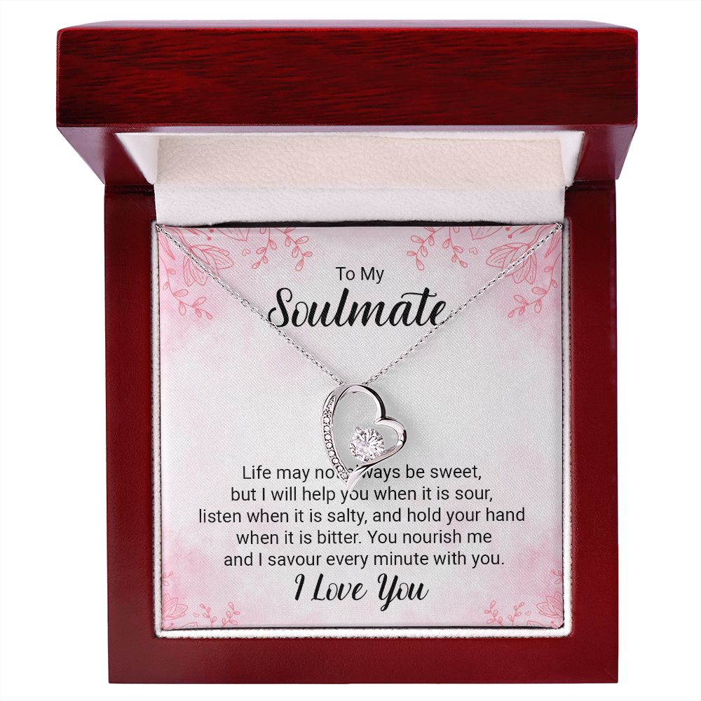 To My Soulmate Necklace for her Jewelry For Her Couples Gifts Necklaces For Soul Mate Christmas Jewelry, Love Knot Meaningful Necklace Message Card and Gift Box Styles on Birthday, Christmas, Anniversary Forever Love