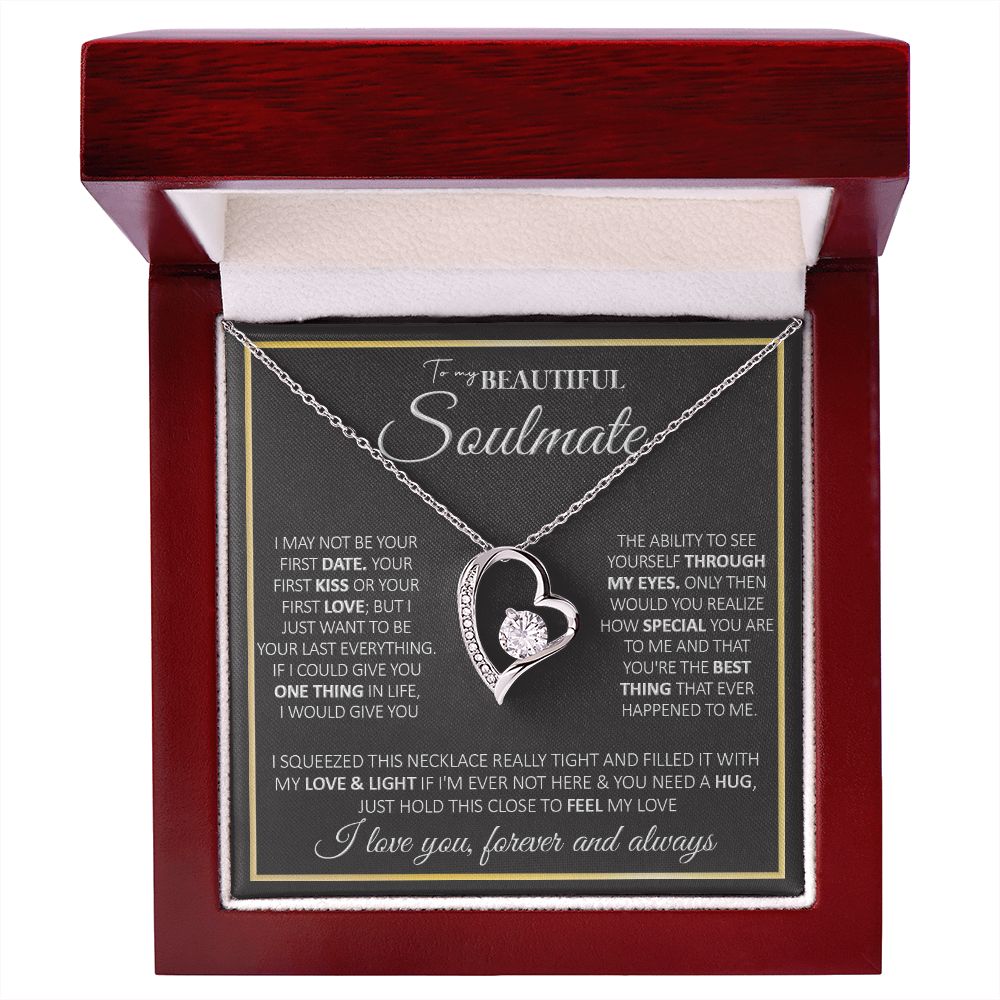 To My Future Wife Necklace, to my Wife Necklace, Necklaces For Wife From Husband, To My Beautiful Soulmate Necklace, Necklace Custom Name Message Card and Gift Box Styles on Birthday, Christmas, Wedding, Anniversary, Valentine Forever Love