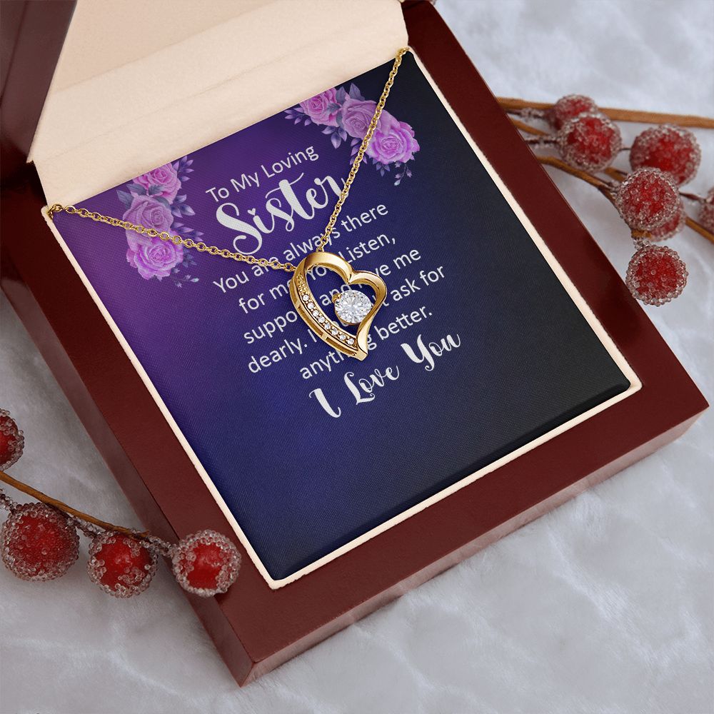 Couples Gifts, Loving Sister Necklace Gifts From Husband, Wedding Anniversary Jewelry For Wife From Husband, Wife Birthday From Husband, To My Unbiological Sister Message Card and Gift Box styles On Birthday, Christmas, Anniversary  Forever Love