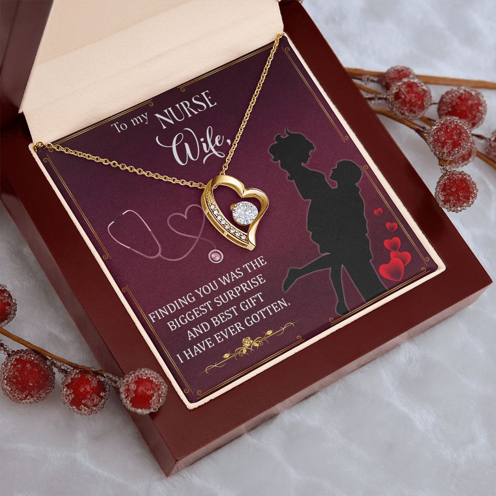Couples Gifts,To My Nurse Wife Girlfriend Necklace Gifts From Husband, Wedding Anniversary Jewelry For Wife From Husband, Wife Birthday From Husband, To My Beautiful Wife Girlfriend Message Card and Gift Box styles On Birthday, Christmas, Anniversary  For