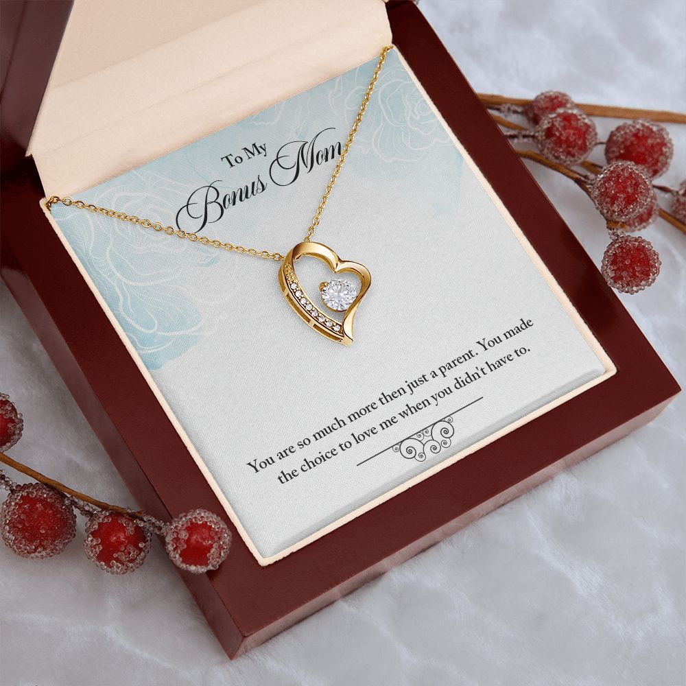 My Bonus Mom Necklace, Dear Mom, Mother's Day Necklace, Gift for Mom from Daughter, Son, Amazing Mom, Perfect Mother Mother's Day Gift, Love Knot Necklace Message Card and Gift Box Styles on Birthday, Christmas, Anniversary  Forever Love