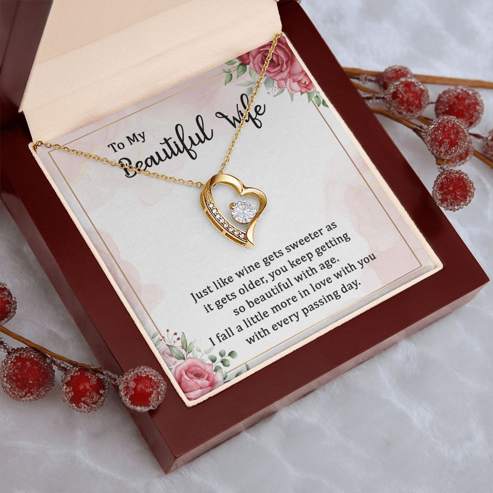To My Wife Necklace Romantic Gifts For Her Unique Necklaces For Wife From Husband Cute Valentines Day Anniversary Birthday For Wife, Meaningful Necklace Message Card and Gift Box Styles on Birthday, Christmas, Anniversary Forever Love