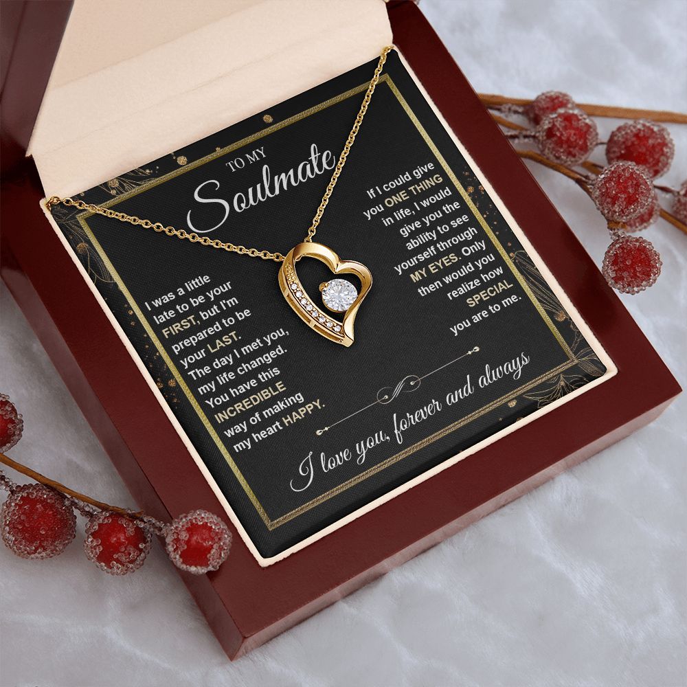 To My Soulmate Necklace gift Women, Necklaces For Wife from Husband, Soulmate Jewelry to My Future Wife Necklace and Necklace For Girlfriend with Message Card and Necklace Gift Box Gift Box Styles on Birthday, Christmas, Wedding, Anniversary Forever Love