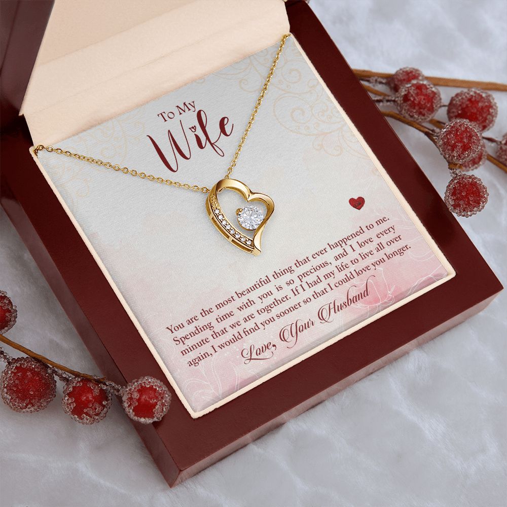 Couples Gifts,My Wife Girlfriend Necklace Gifts From Husband, Wedding Anniversary Jewelry For Wife From Husband, Wife Birthday From Husband, To My Beautiful Wife Girlfriend Message Card and Gift Box styles On Birthday, Christmas, Anniversary  Forever Love