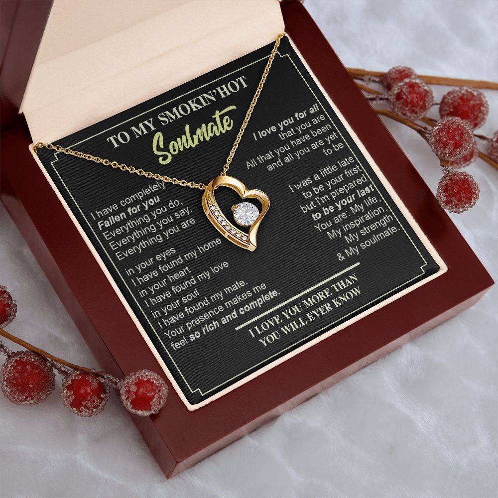 Couples Gifts, Necklace To My Hot Soulmate Necklace Gifts For My Wife with Future Wife Soulmate Girlfriend Necklaces Customer Name Message Card and Gift Box styles On Birthday, Christmas, Anniversary Forever Love