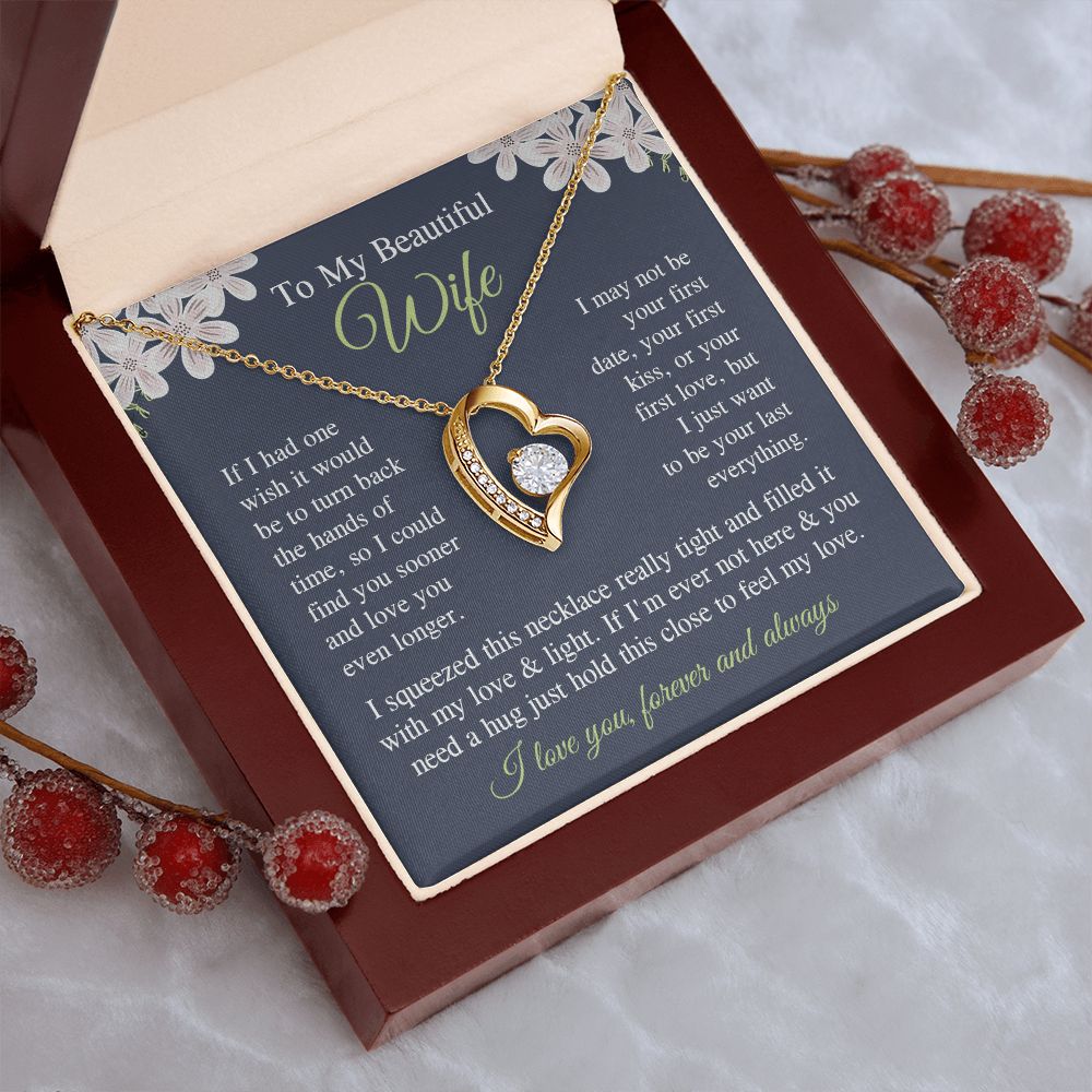 Wife Necklace Gift for Her, Soulmate Jewelry, Necklace for Future Soulmate, Valentine Anniversary Jewelry for Wife Necklace Gifts from Husband - Soulmate Gift Necklace with Message Card and Gift Box Forever Love