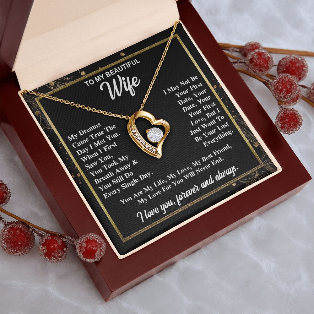 To My Wife Necklace Gift for Her, Soulmate Necklace, Necklaces for Wife from Husband, Birthday To My Wife Necklace, Soulmate Gifts, Necklace Message Card and Gift Box Styles on Birthday, Wedding, Anniversary, Valentine Forever Love