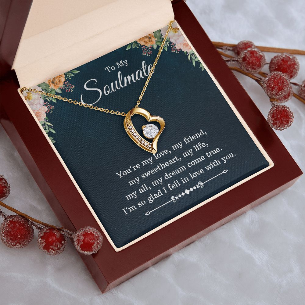 To My Beautiful Soulmate Necklace for her Jewelry For Her Couples Gifts Necklaces For Soul Mate Christmas Jewelry Romantic, Love Knot Meaningful Necklace Message Card and Gift Box Styles on Birthday, Christmas, Anniversary  Forever Love