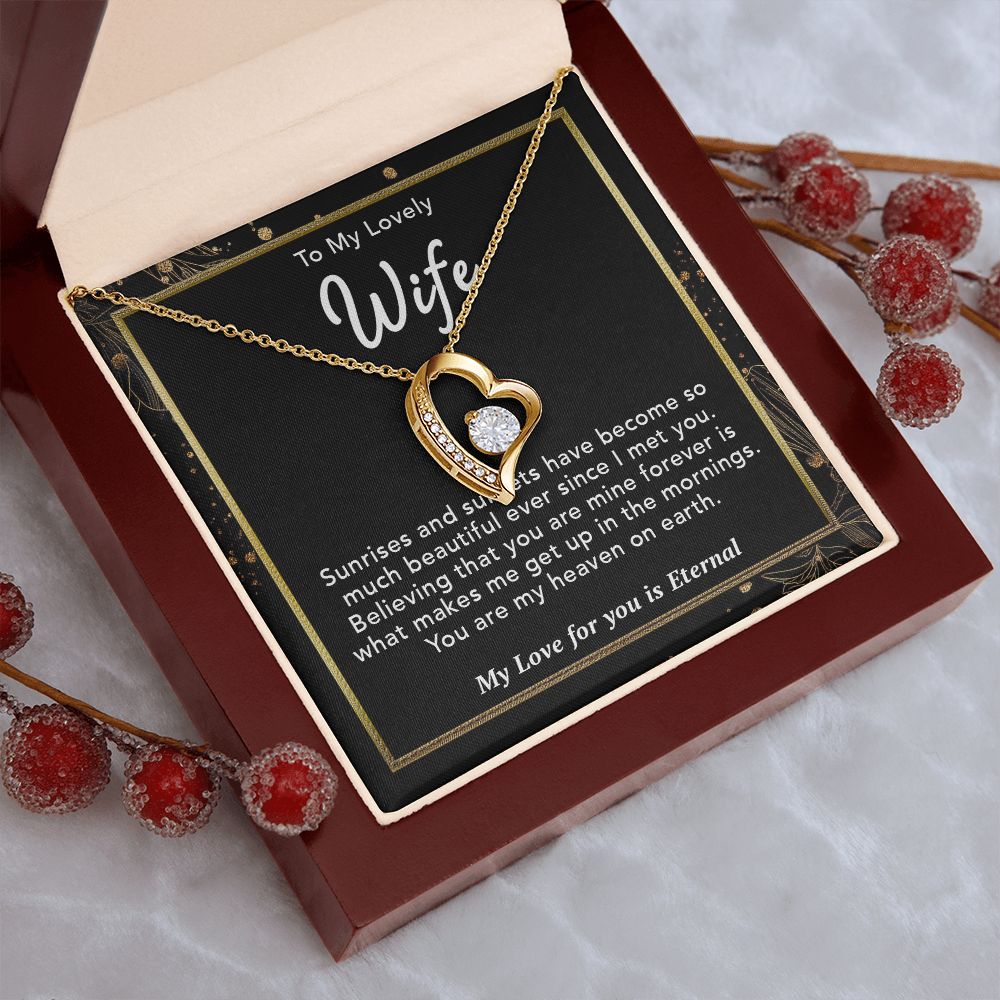 To My Lovely Wife Necklace Gift From Husband To My Badass Wife Pendant Jewelry with Message Card and Gift Box. Gift for Wife. Necklace Gift Set for Wife Necklace Gifts Box Gift Box Styles Forever Love