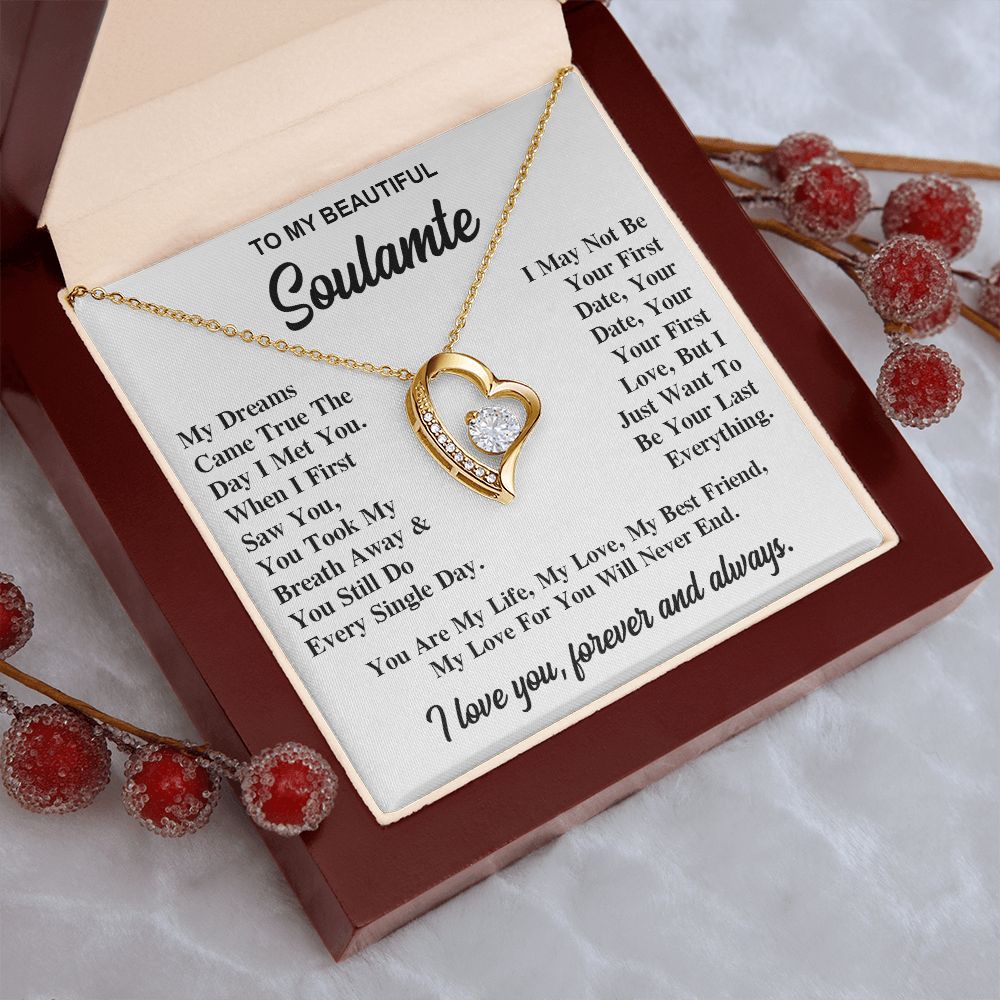 To My Soulmate Necklace Gift for Her, Soulmate Necklace, Necklaces for Wife from Husband, Valentine To My Wife Necklace, Soulmate Gifts, Necklace Message Card and Gift Box Styles on Birthday, Wedding, Anniversary, Valentine Forever Love