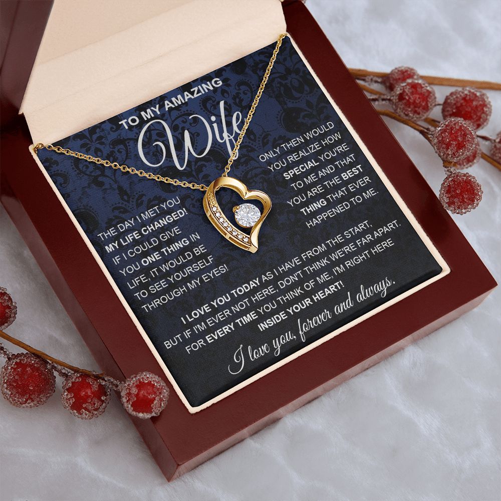 to My Wife Necklace, Soulmate Jewelry for Women, Wife Gifts from Husband, Anniversary Necklace for Wife Soulmate Gifts Future Wife Necklace Message Card and Gift Box Styles on Birthday, Wedding, Anniversary, Valentine Forever Love