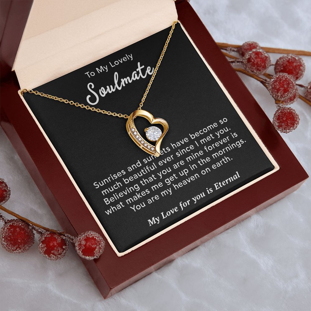 To My Lovely Wife Necklace Gift From Husband To My Badass Wife Pendant Valentine Jewelry with Message Card and Gift Box. Gift for Wife. Necklace Gift Set for Wife Necklace Gifts Box Gift Box Styles Forever Love