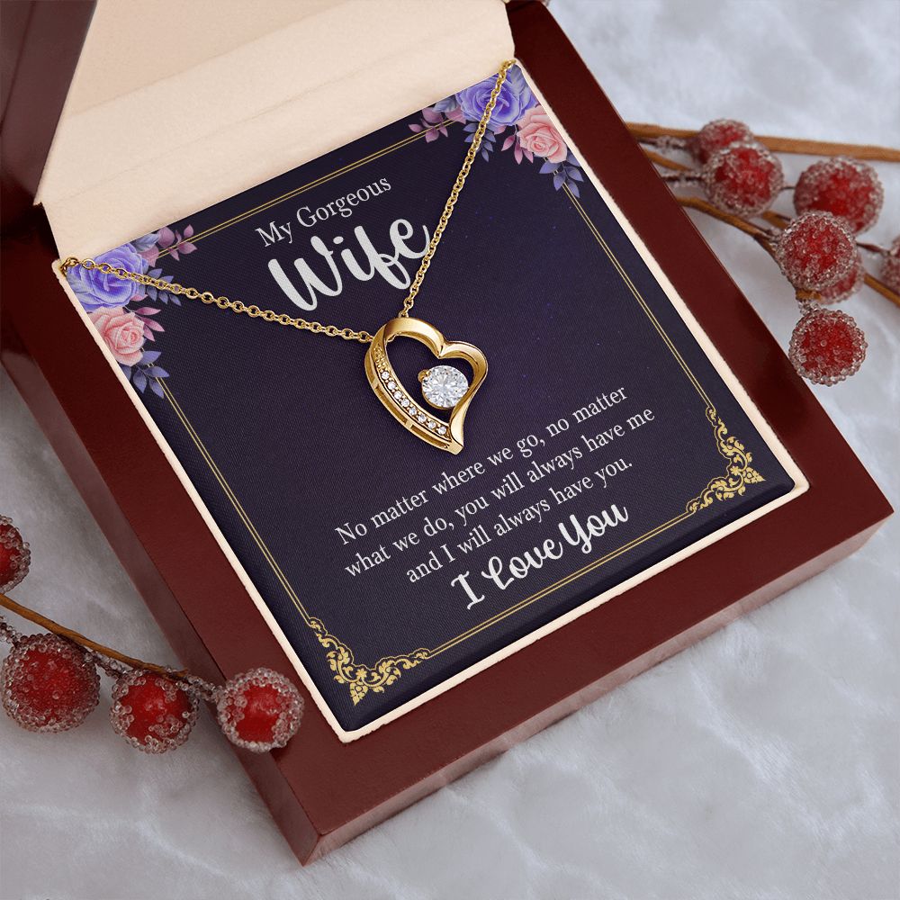 To My Wife Necklace Romantic Gifts For Her Unique Necklaces For Wife From Husband Cute Valentines Day Anniversary Birthday, Love Knot Meaningful Necklace Message Card and Gift Box Styles on Birthday, Christmas, Anniversary  Forever Love
