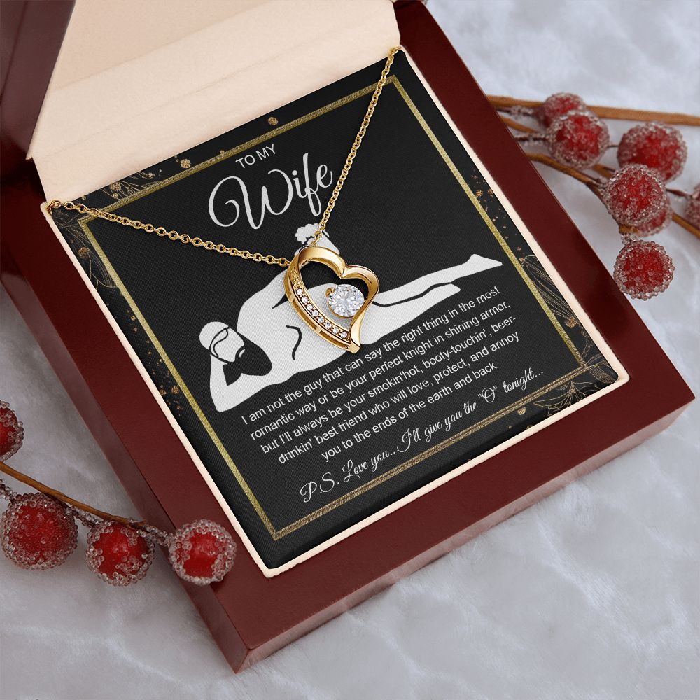 To My Wife Necklace For Women, Funny Gifts For Girlfriend,Valentine Christmas Presents For Girlfriend, Best Birthday Meaningful Gift Ideas For Wife, Women Romantic Jewelry For Her Wedding Message Card and Gift Box Styles Forever Love