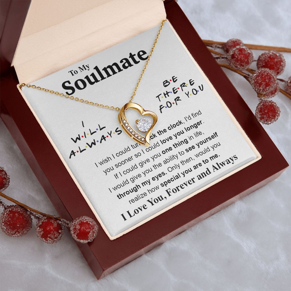 To My Soulmate Necklace To My Future Wife Gifts, Promise Necklace For Her, Fiance Gifts For Her, Valentine Gifts For Soulmate From Husband With Message Card Box LED, Soulmate Necklace For Women, To My Wife Necklace Forever Love