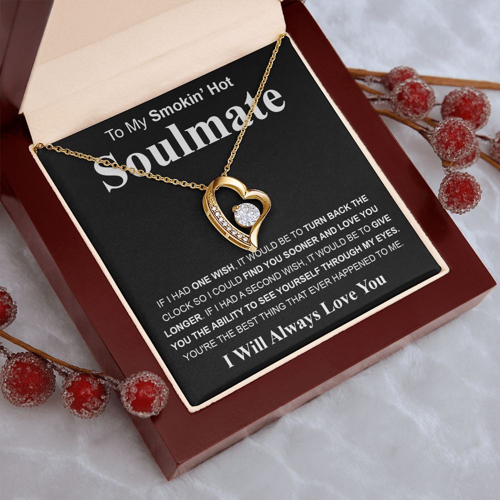 Gifts For Soulmate Birthday Gifts From Husband Necklace Valentines Day, Necklace for Future Soulmate, Valentine Anniversary Jewelry for Wife Necklace Gifts from Husband - Soulmate Gift Necklace with Message Card and Gift Box Forever Love