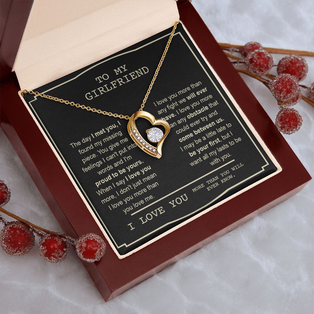 Couples Gifts, To My Boyfriend Necklace Gifts From Husband, Wedding Anniversary Jewelry For Wife From Husband, Necklace Customer Name Message Card and Gift Box styles On Birthday, Christmas, Anniversary Forever Love