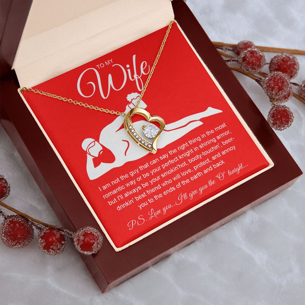 To My Wife Necklace For Women, Funny Gifts For Girlfriend,Valentine Presents For Girlfriend, Best Birthday Meaningful Gift Ideas For Wife, Women Romantic Jewelry For Her Anniversary Message Card and Gift Box Styles  Forever Love