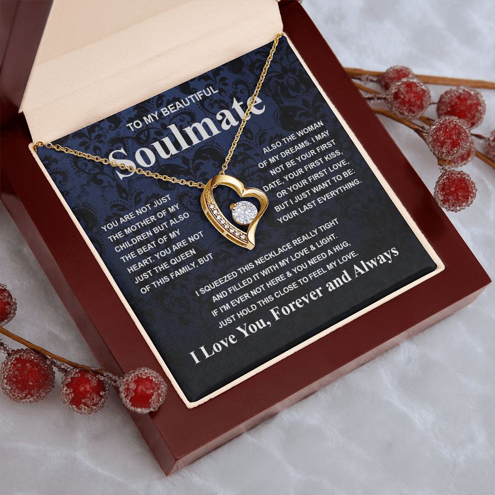 Gifts For Soulmate Birthday Gifts From Husband Necklace Valentines Days, Necklace for Future Soulmate, Wedding Necklace Jewelry for Wife Necklace Gifts from Husband - Soulmate Gift Necklace with Message Card and Gift Box Forever Love