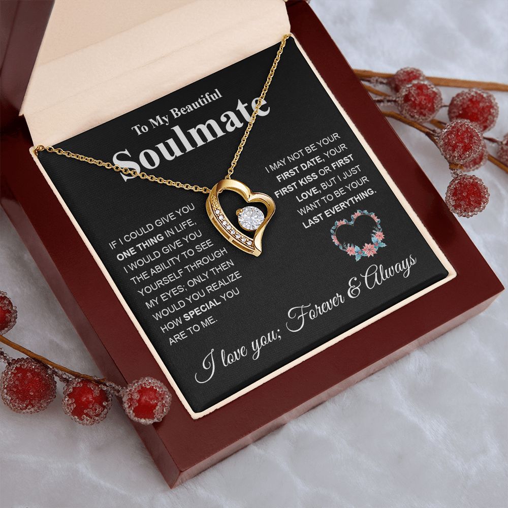 To My Future Wife Necklace My Last Everything, Promise Necklace For Her, Fiance Gifts For Her, Valentine Gifts For Future Wife With Message Card Box LED, Soulmate Necklace For Women, To My Wife Necklace Forever Love