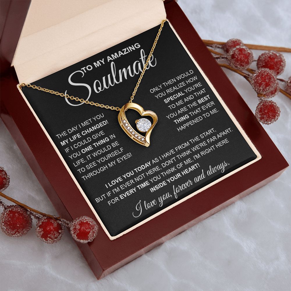 to My Soulmate Necklace, Soulmate Jewelry for Women, Wife Gifts from Husband , Necklace for Wife Soulmate Gifts Future Wife Necklace Message Card and Gift Box Styles on Birthday, Wedding, Anniversary, Valentine Forever Love