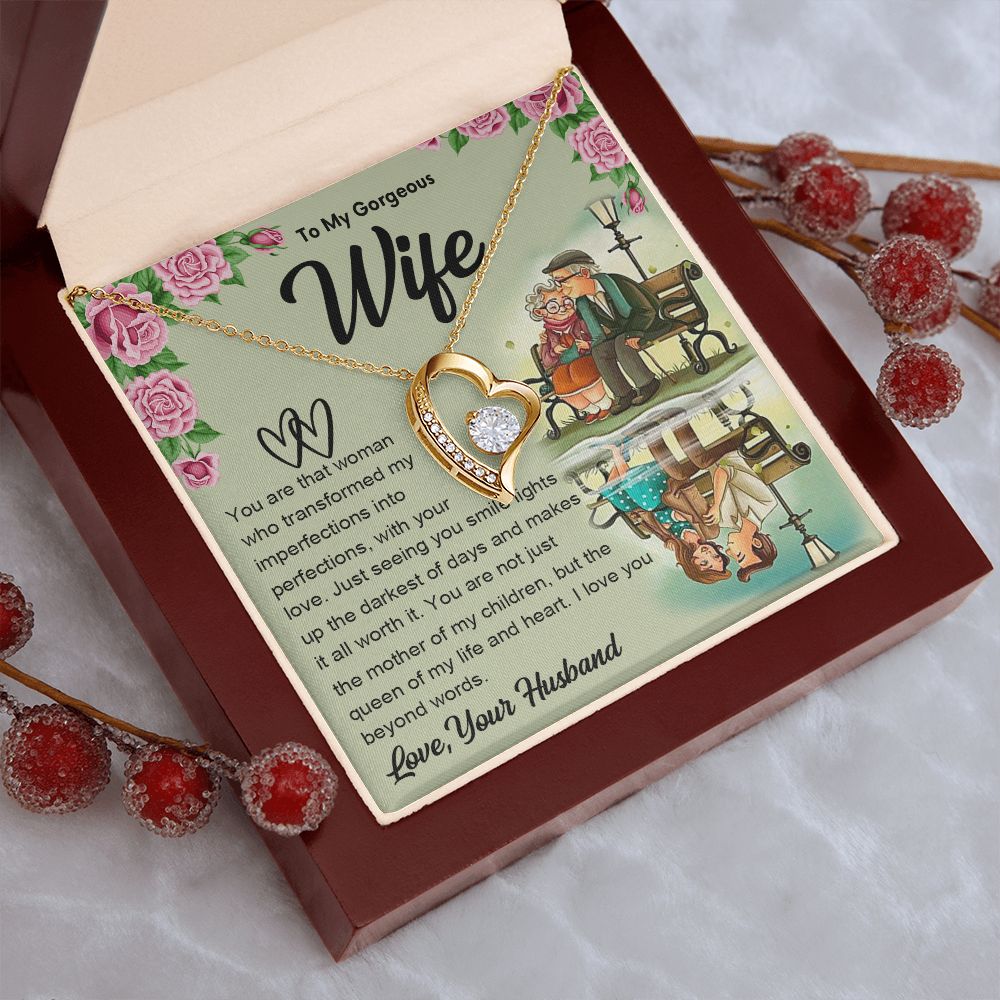 Couples Gifts Necklace To My Soulmate Necklace Gifts For My Wife with Future Wife Soulmate Girlfriend Necklaces Customer Name Message Card and Gift Box styles On Birthday, Christmas, Anniversary Forever Love