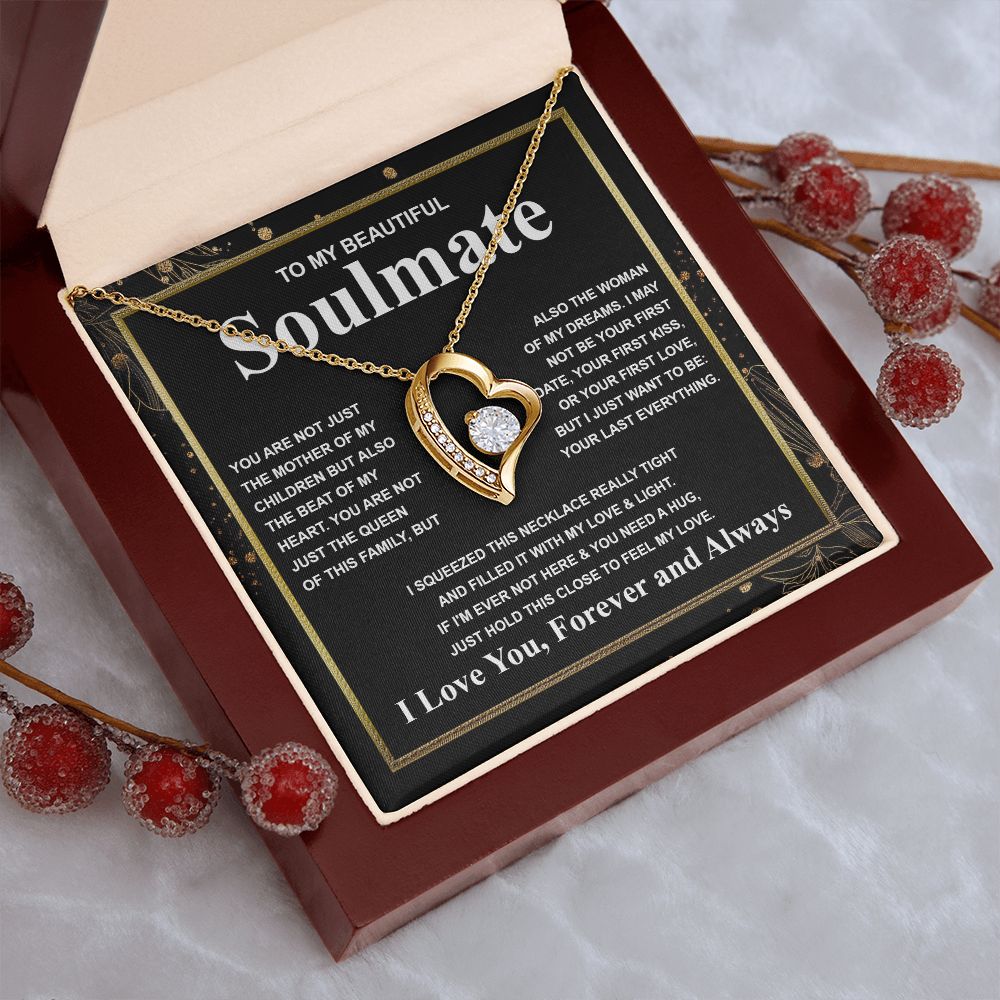 Gifts For Soulmate Birthday Gifts From Husband Necklace Valentines Days, Necklace for Future Soulmate, Valentine Wedding Jewelry for Wife Necklace Gifts from Husband - Soulmate Gift Necklace with Message Card and Gift Box Forever Love