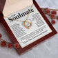 Couples Gifts Necklace To My Soulmate Necklace Valentine Christmas Jewelry Romantic Gifts For My Wife Pendant Jewelry with Message Card and Box Necklaces for Women Valentines Day Happy Anniversary Wedding Present Forever Love