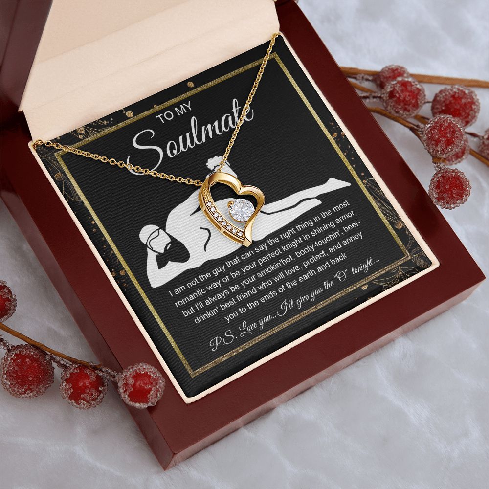 To My Soulmate Necklace For Women, Funny Gifts For Girlfriend,Valentine Christmas Presents For Girlfriend, Best Birthday Meaningful Gift Ideas For Wife, Women Romantic Jewelry For Her Wedding Message Card and Gift Box Styles Forever Love