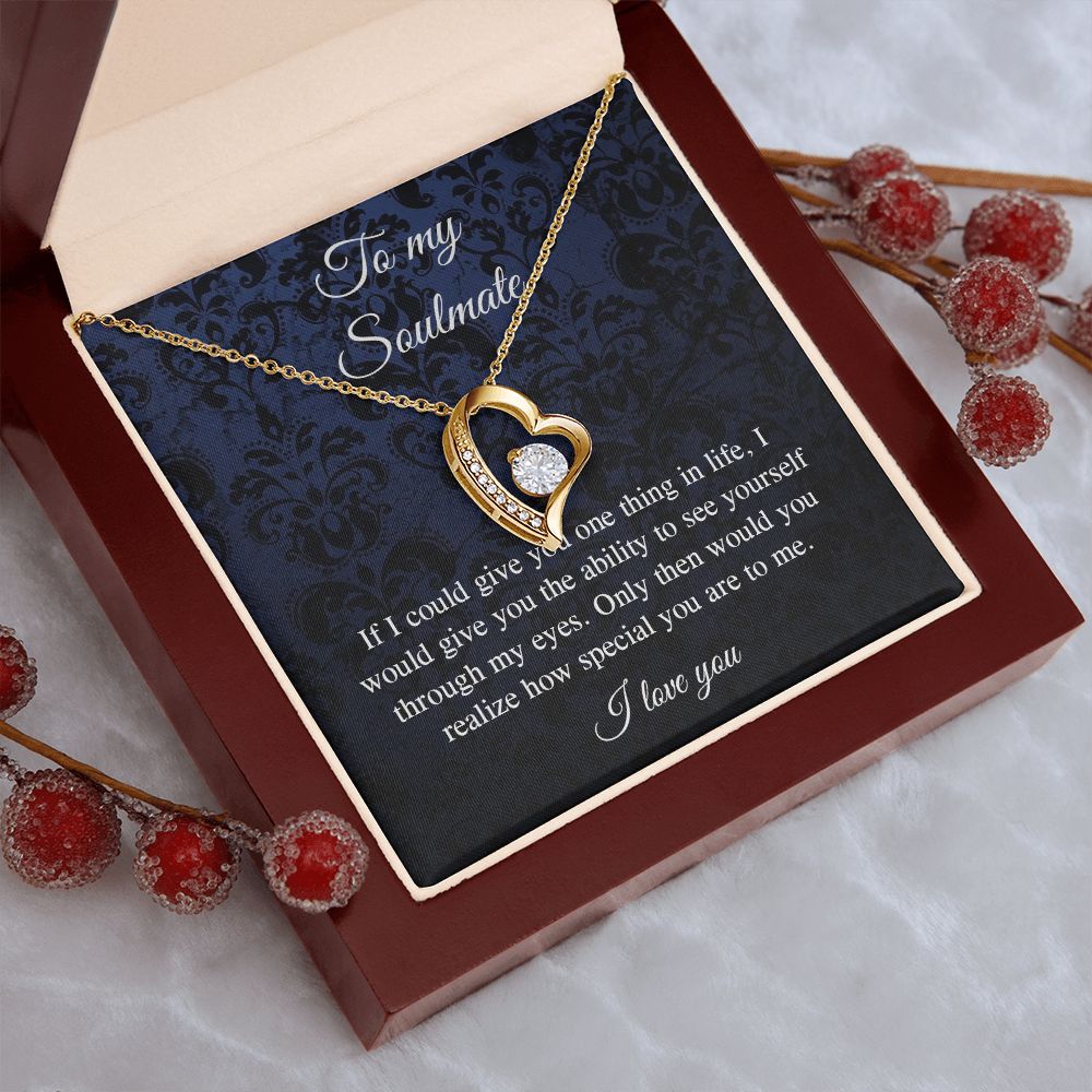 Couples Gifts Necklace To My Soulmate Necklace, Necklace Gifts For Wife From Husband Jewelry Romantic Gifts For My Wife Necklace Custom Name Message Card and Gift Box Styles on Birthday, Christmas, Wedding, Anniversary, Valentine Forever Love
